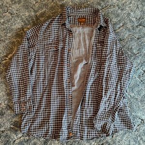 3XLT Northwest Territory cotton button up blue plaid